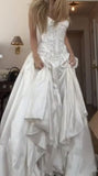 Romantic Bridal Gown A line Sweetheart Satin White Wedding Dresses Minimalist Bridal Gowns HZ1214