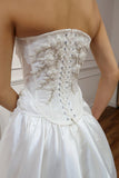 Romantic Bridal Dress A line Sweetheart Satin White Slit Wedding Dresses Minimalist Bridal Gowns HZ1214
