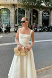 Elegant Wedding Guest Outfit A line White Night Dresses Summer Wedding Guest Dresses Graduation Dresses HZ1214