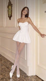 Sexy A Line Sweetheart White Short Summer Birthday Dress Hoco Dress Birthday Outfit 16th Birthday Mini Party Dresses HZ1214