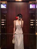 Elegant A line White Polka Dots Sleeveless 21st Birthday Dress Party Gown Birthday Outfits Birthday Dress Ideas For Women HZ1214