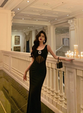 Classy Mermaid Black Long 18th Birthday Dress Party Gown 21st Birthday Outfits Birthday Dress Ideas For Women HZ1214