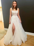 Vintage Bridal Gown Ball Gown Square White Tulle Lace Wedding Dresses Minimalist Bridal Gowns HZ1214