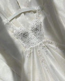 Classic Bridal Gown Ball Gown Straps Lace White Wedding Dresses Minimalist Bridal Gowns HZ1214