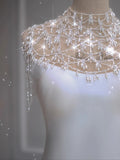 Ethereal Wedding Dress Mermaid High Neck Long White Wedding Dresses Bridal Gowns HZ1214