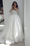 Ethereal Wedding Dress Ball Gown Square Neck Long Sleeves White Wedding Dresses Bridal Gowns HZ1214