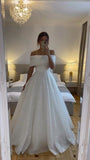 Simple Wedding Dress Ball Gown Off The Shoulder White Sequin Wedding Dresses Bridal Gowns HZ1214