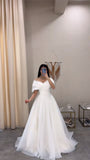 Simple Wedding Dress Ball Gown Off The Shoulder White Long Wedding Dresses Bridal Gowns HZ1214
