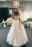 Pretty Wedding Dress Ball Gown V Neck Lace White Wedding Dresses Bridal Gowns HZ1214