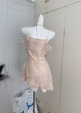 Sweet A Line Spaghetti Straps Pink Sequin Casual Dress Summer Short Holiday Dresses HZ1214
