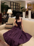 Elegant A Line Square Grape Sleeveless 23rd Birthday Dress Party Gown Birthday Outfits Birthday Dress Ideas For Women HZ1214