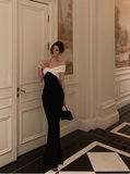 Elegant Glamour Mermaid Off The Shoulder Black Prom Gowns Party Dress Classy Gowns Evening Dresses HZ1214