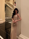 Sexy Mermaid Champagne Satin 21st Birthday Dress Party Gown Birthday Outfits Birthday Dress Ideas For Women HZ1214