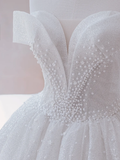Glitter Wedding Dresses Ball Gown Off The Shoulder Sequin Wedding Dress Long Bridal Gowns HZ1214