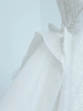 Timeless Bridal Gown Ball Gown Strapless White Sequin Wedding Dresses Bridal Gowns HZ1214