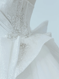Timeless Bridal Gown Ball Gown Strapless White Sequin Wedding Dresses Bridal Gowns HZ1214