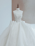 Timeless Bridal Gown Ball Gown Strapless White Sequin Wedding Dresses Bridal Gowns HZ1214