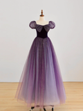 Elegant Glamour Ball Gown Strapless Short Sleeves Tulle Prom Dress Party Dress Evening Dresses HZ1214