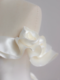 Timeless Bridal Gown Ball Gown Strapless Ivory Satin Wedding Dresses Bridal Gowns HZ1214