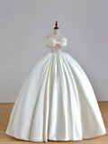 Glitter Wedding Dresses Ball Gown Off The Shoulder Short Sleeves Satin Wedding Dresses Corset Bridal Gowns HZ1214