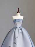 Elegant Glamour Ball Gown Strapless Blue 21st Birthday Dresses Party Gown Birthday Outfits Birthday Dress For Women HZ1214