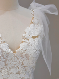Ethereal Wedding Dress Mermaid Straps Lace White Wedding Dresses Corset Bridal Gowns HZ1214
