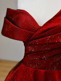 Elegant Glamour Ball Gown Off The Shoulder Red Prom Dress Party Dress Long Evening Dresses HZ1214