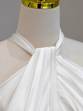Ethereal Wedding Dress Mermaid Halter Satin White Wedding Dresses Corset Bridal Gowns HZ1214