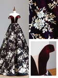 Gorgeous A line Off The Shoulder Burgundy Long Prom Dress Party Dress Graduation Dresses HZ1214