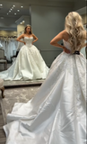 Classic Brides Dress Ball Gown Sweetheart Lace White Wedding Dresses Minimalist Bridal Gowns HZ1214