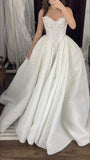Classic Brides Dress Ball Gown Sweetheart Lace White Wedding Dresses Minimalist Bridal Gowns HZ1214