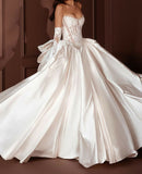 Elegant Bridal Dress Ball Gown Sweetheart White Lace Wedding Dresses Minimalist Bridal Gowns HZ1214