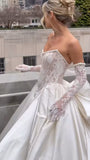 Elegant Bridal Dress Ball Gown Sweetheart White Lace Wedding Dresses Minimalist Bridal Gowns HZ1214