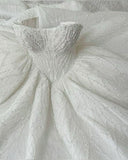 Elegant Bridal Dress Ball Gown Sweetheart White Sequin Wedding Dresses Minimalist Bridal Gowns With Pearls HZ1214