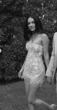 Rustic Wedding Dress Sheath Strapless White Sequin Short Summer Wedding Dresses Bridal Gowns HZ1214