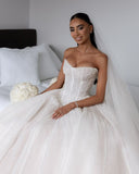 Elegant Bridal Gown Ball Gown Sweetheart White Wedding Dresses Minimalist Bridal Gowns HZ1214