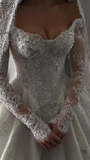 Elegant Bridal Dress Ball Gown Off The Shoulder White Lace Wedding Dresses Minimalist Bridal Gowns HZ1121