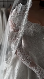 Elegant Bridal Dress Ball Gown Off The Shoulder White Lace Wedding Dresses Minimalist Bridal Gowns HZ1121