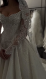 Elegant Bridal Dress Ball Gown Off The Shoulder White Lace Wedding Dresses Minimalist Bridal Gowns HZ1121