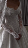 Ethereal Wedding Dress Ball Gown Off The Shoulder Tulle Lace White Wedding Dresses Bridal Gowns HZ1214
