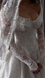 Ethereal Wedding Dress Ball Gown Off The Shoulder Tulle Lace White Wedding Dresses Bridal Gowns HZ1214