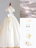 Ethereal Wedding Dress Ball Gown Off The Shoulder Tulle White Wedding Dresses Bridal Gowns HZ1214
