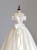 Ethereal Wedding Dress Ball Gown Off The Shoulder Tulle White Wedding Dresses Bridal Gowns HZ1214