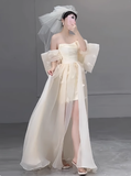 Romantic Bridal Gown Ball Gown Off The Shoulder Wedding Dresses Minimalist Bridal Gowns HZ1214
