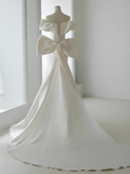 Ethereal Wedding Dress Ball Gown Off The Shoulder Satin Wedding Dresses Bridal Gowns HZ1214