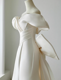 Ethereal Wedding Dress Ball Gown Off The Shoulder Satin Wedding Dresses Bridal Gowns HZ1214