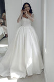 Ethereal Wedding Dress Ball Gown Long Sleeves Sequin White Wedding Dresses Bridal Gowns HZ1214