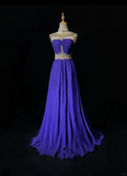 Elegant Glamour A Line Royal Blue Chiffon Long Prom Dress Party Dress Evening Dresses HZ1214