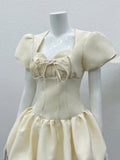 Cute A line Sweetheart Ivory Satin Short Summer Birthday Dress Hoco Dress Birthday Outfit 21st Birthday Mini Party Dresses HZ1214