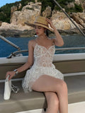 Cute A line Spaghetti Straps Short Lace Summer Birthday Dress Hoco Dress Birthday Outfit 23rd Birthday Party Dresses HZ1214
